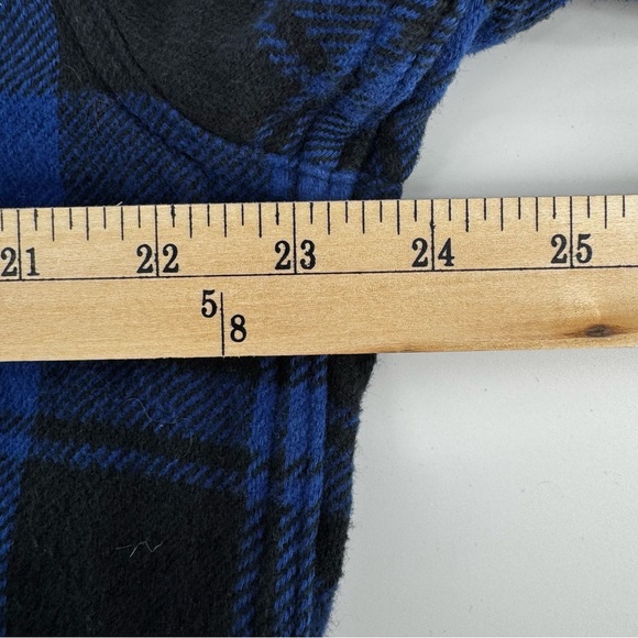 American Eagle Mens Flannel Shirt Hoodie Large Tall Plaid Shacket Removable Hood - Picture 8 of 11